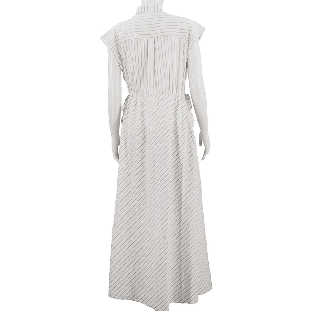 Summer New Fashionable Simple Casual Waist Strap Long Dress factory