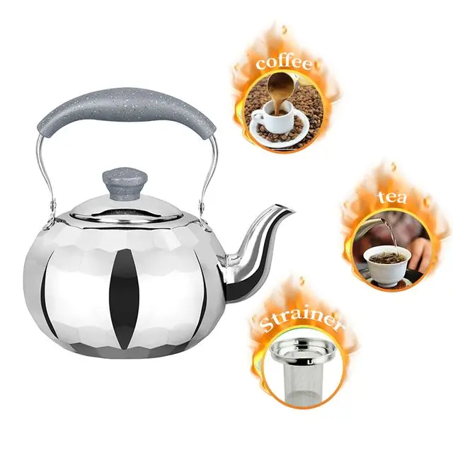 Suitable for all heaters Durable Kitchen big size 2.5L to 6L capacity  kettle for restaurant catering