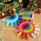 Balance DIY Silicone Rainbow Toy Baby Stacker Balance Blocks Baby Stacking Toy Educational Toys For Children