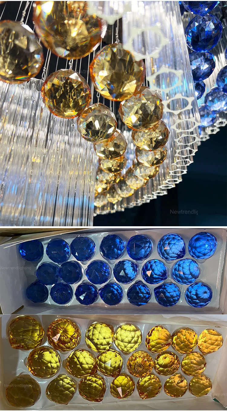CPL-251 Custom Indoor Hotel Lobby Villa Decoration Fixtures Luxury Crystal Chandelier Ceiling Lamp details