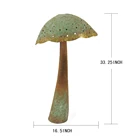 Green Hengfa Metal Art Garden Home Decor Rusty Antique Green Mushroom Agaric