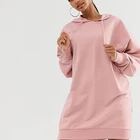 Hoodie Women Hot Sale Wholesale Plain Pink Blank Hoodie Dress Blank Soft Pink Hoodie For Women