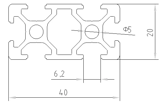 Competitive price T slot 2040 aluminium extrusion custom aluminum extrusions of China manufacturers