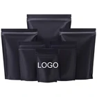 Bags Black 250g 500g Custom Print Food Package Bags Biodegradable Stand Up Pouch Wholesale Matte Black