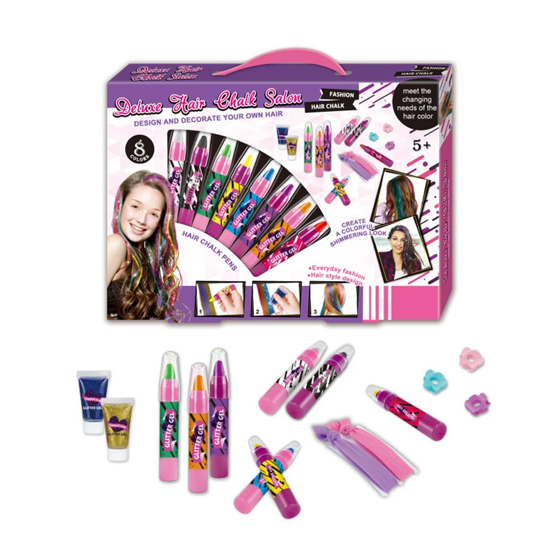 Hair colour dye pen kids makeup sets for girls make up kit for baby girls toys