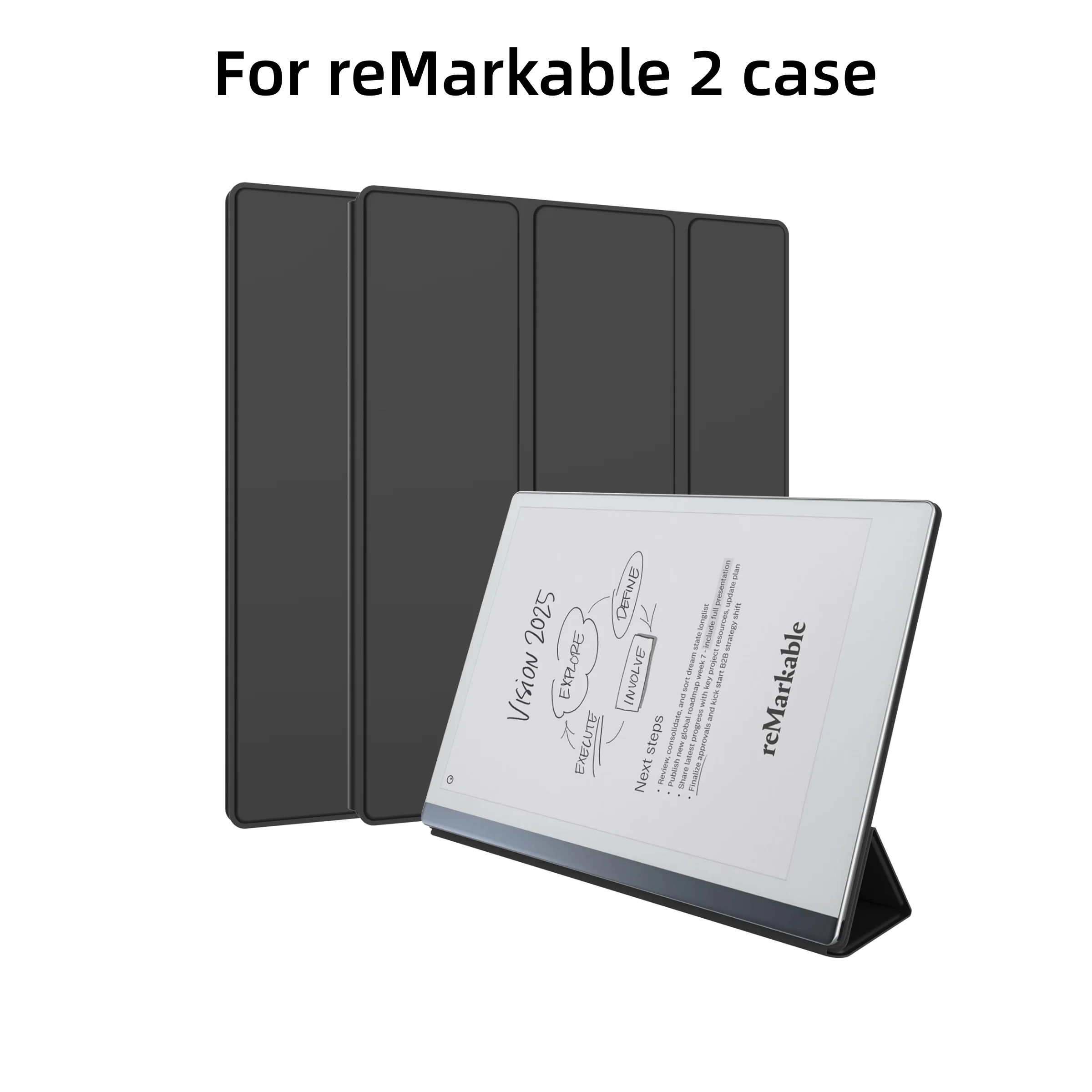 product premium pu leather case for remarkable 2 tablet 103 2020 folder design slim hard shell with pen holderblack leather-3
