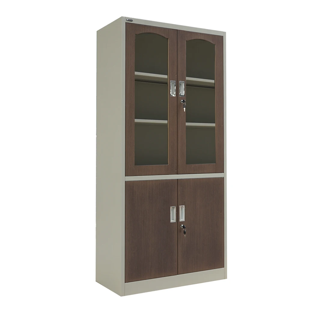 Guangdong Factory Manufactured 2-Door Metal Cupboard Key Lock Hot Selling Office Furniture Transfer Printing Storage Cabinet