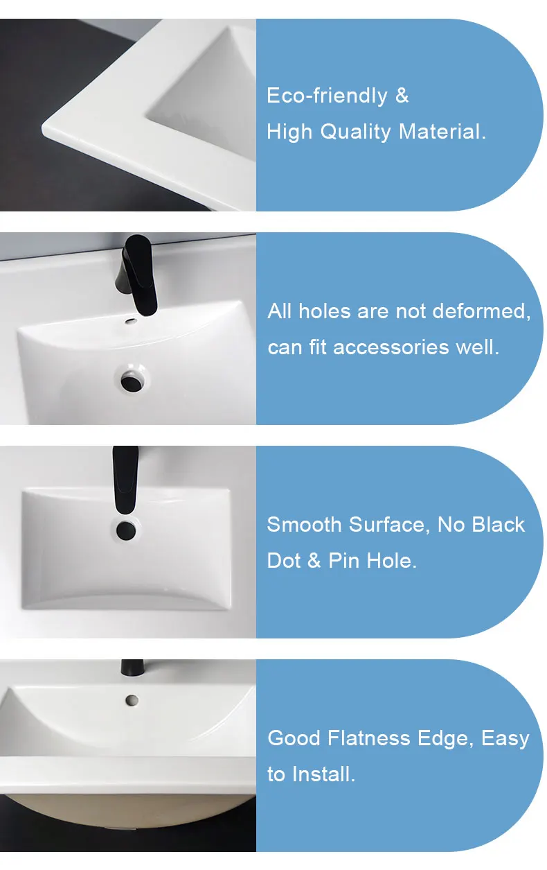 Tarpul 5 Years Warranty Modern Rectangle Cabinet Basin White Ceramic Hotel Washbasin Sink Bathroom details