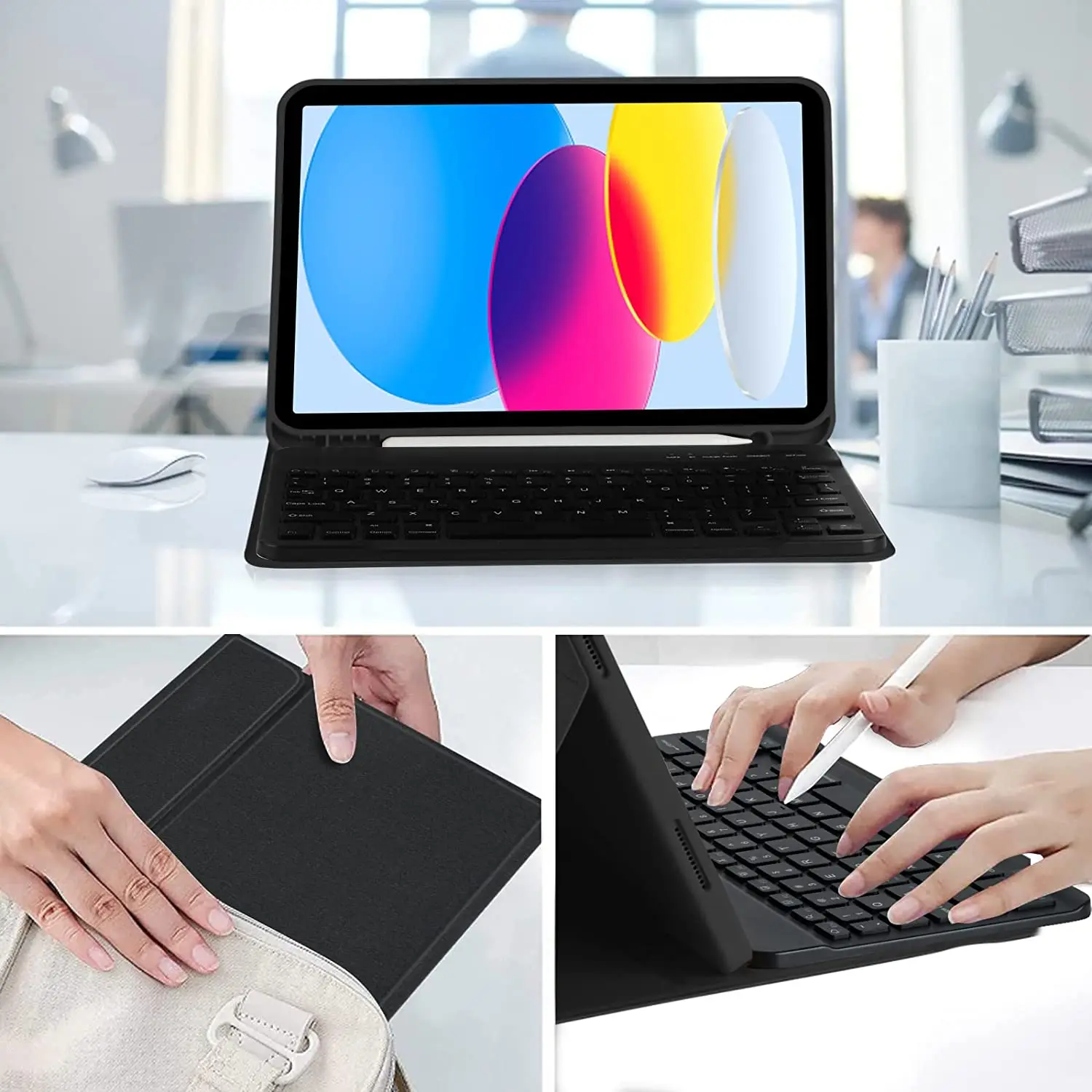 Custom Detachable BT Wireless Keyboard Case for IPad 10th Generation 10.9 Inch 2022 Tablet Protective Cover