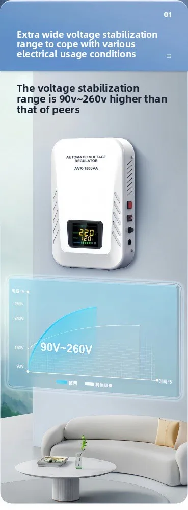 product direct supply avr series 1000va single phase 220v ac household stabilizer digital display overvoltage protection for air-8