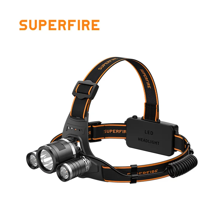 10W  Headlamp 3*LED Super brigh headlight flashlight Torch 18650 SUPERFIRE HL33 