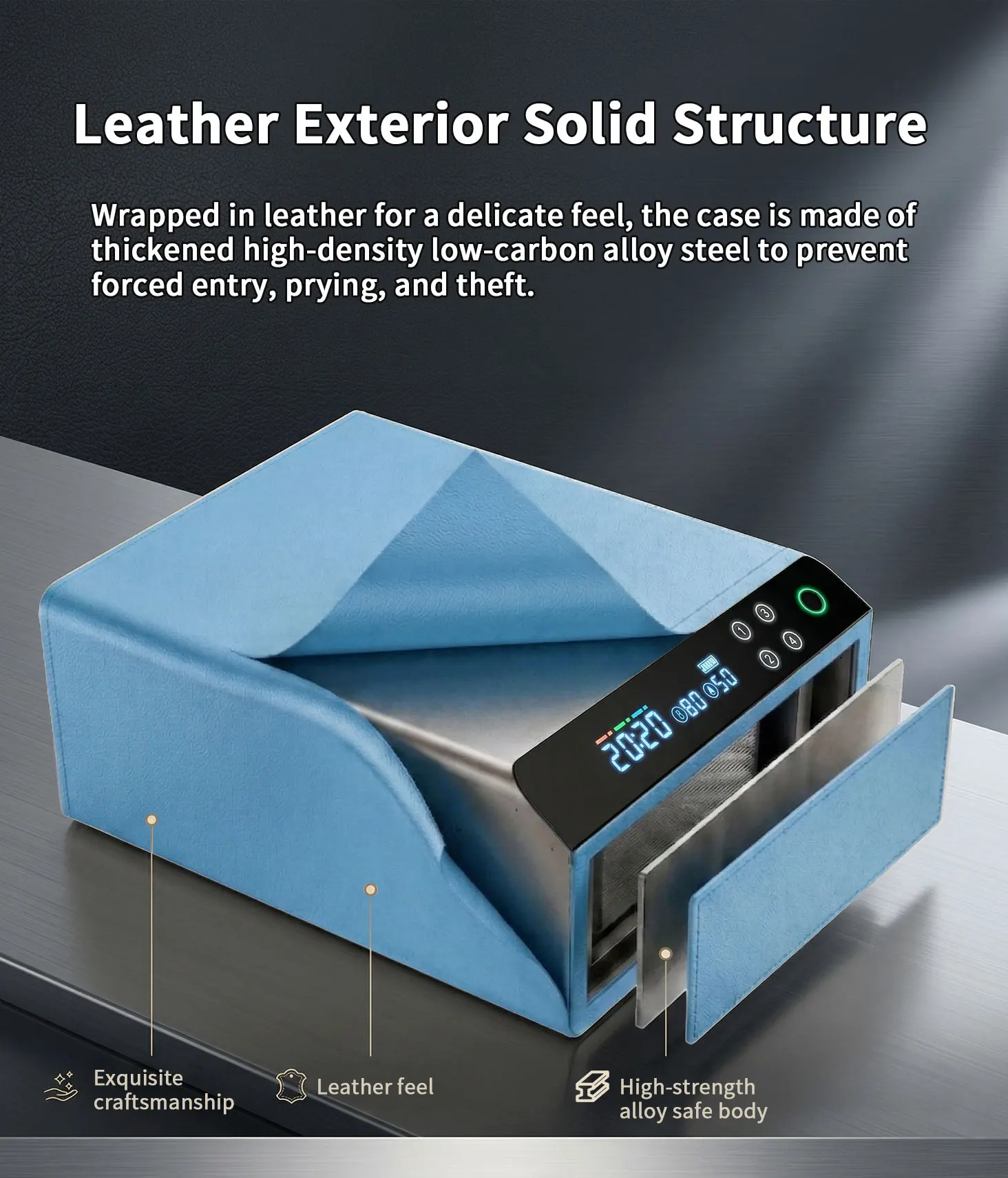 dr 1271 ft ceqsafe smart high security safe jewelry money leather bluetooth drawer safe box home watch winder cash box-8