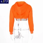 Ladies Hoodie Cropped Hoodie Woman Ladies Bag Belt Orange Short Hoodie Zipper Crop Hoodie Women