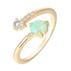 Ruby Ziqi Rose Gold White Gold Plated Created Ruby White Fire Opal Cubic Zirconia Accents Ring