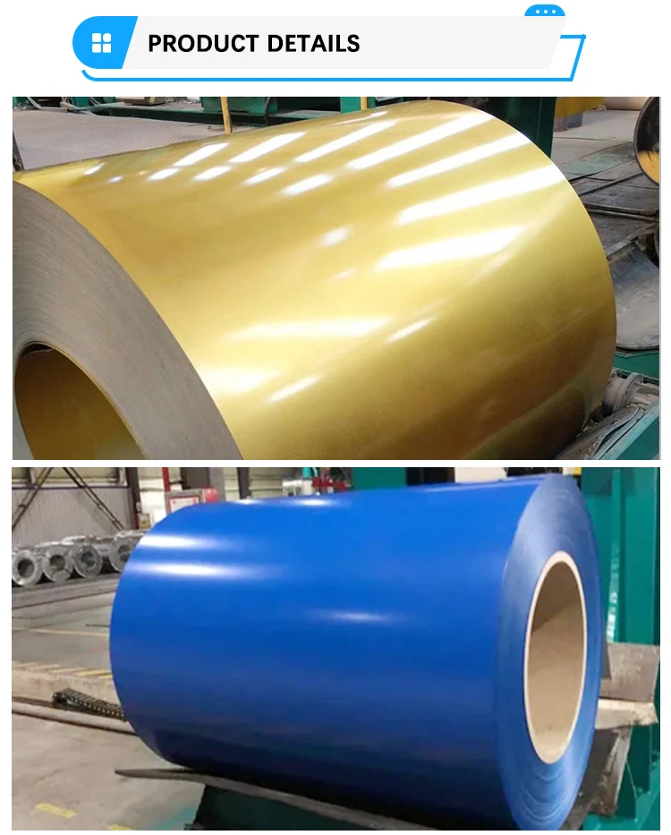 Roof Sheet Dx51 Dx53 Color Coated ppgl Steel Price Green Blue Red White Gray Colors PPGI Coils