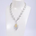 Sterling Silver Model Snowflake Shaped 925 Sterling Silver Jewelry CZ Pendant Necklace For Engagement