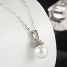 Pearl Custom Women's 925 Sterling Silver Necklace Pearl Pendant Jewelry