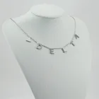 Name Poya Personalised Asymmetrical Sideways A Z Letter Stainless Steel Silver Initial Name Necklace