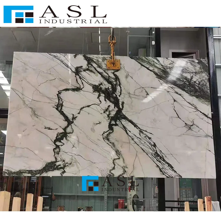 Clivia White Marble with green veins for wall tiles light green gold and white marble tilestile