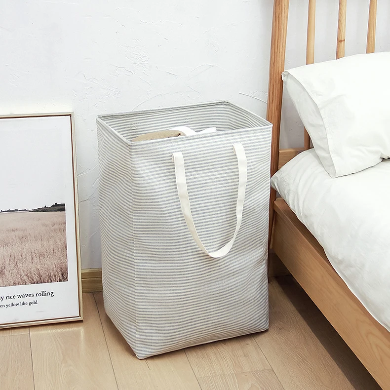 E133 Cotton Handle Oxford Fabric Foldable Laundry Basket Collapsible Laundry Hamper  Large Capacity Waterproof Laundry Bag