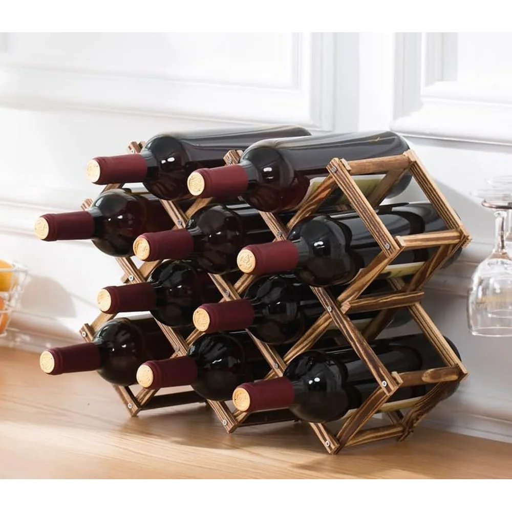 Modern Freestanding Wine Rack Organizer Countertop Cabinets Iron Rack Foldable Scratch-Resistant Protector for Home Furniture supplier
