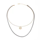 Shell Pendant Layered Gold Plated Double Chain Stainless Steel Shell Necklace Pendant Design Jewelry