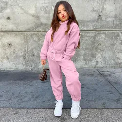 Children warm hoodie set 2022 autumn winter toddler little girls clothing sets kids tracksuits boutique clothing outfits