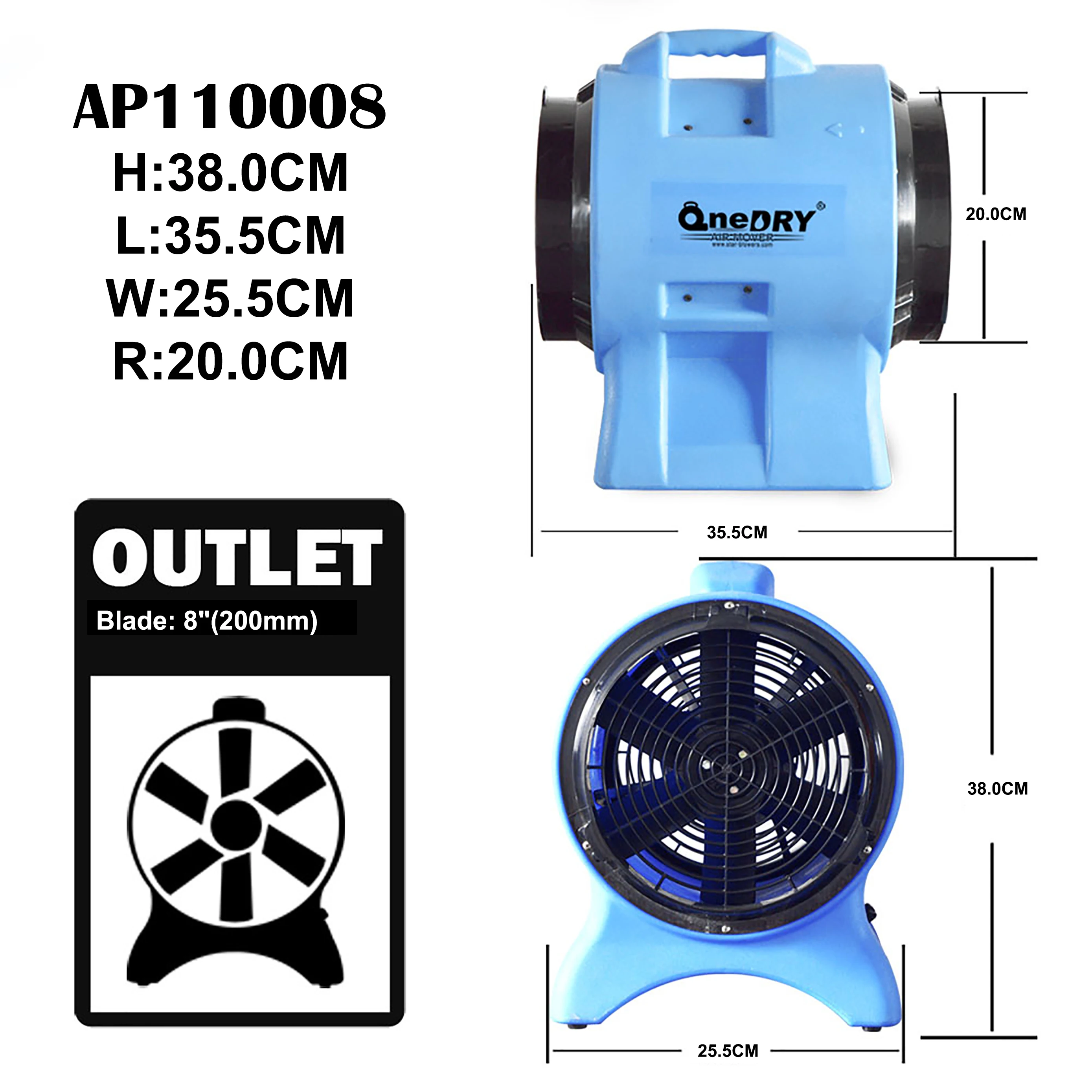 Stackable Blower, ONEDRY, 3-Phase, 20'', 000CFM - detail 6