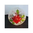 Glass Professional Factory Chid Gift Ice Flower Snowball Glass Ball Christmas Ornaments