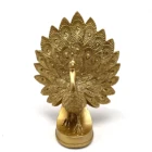 European America Polyresin Artificial Indoor Tabletop Classic Gold Peacock Sculpture Decor