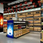 Rack Metal And Wooden Wall Display Shelf Liquor Wine Rack Display Shelving For Shop Supermarket