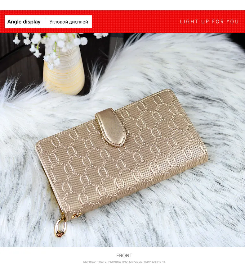 Foxer Luxury Split Leather Small Designer Wallets for Women