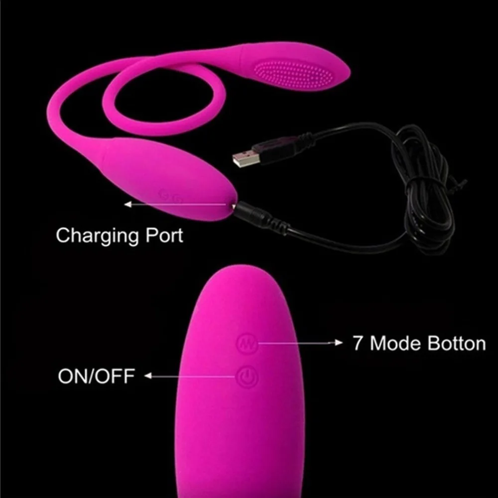 Rechargeable Dual Vibrator 7 Speeds Double Head Jump Egg Bullet Dildo Vibrator Anal Butt Plug Adult Sex Toy For Couple Men Women