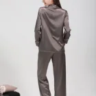 Onesie Xs-2xl 22 Momme Women Nightgown Sexy Ladies Gown Tied Long Sleeve 100% Real Silk Satin Adult Onesie Pajama