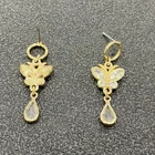 Gold Plated Earrings Gold Plated Jewelry Earrings Drop Crystal Diamond Butterfly Fancy Earrings