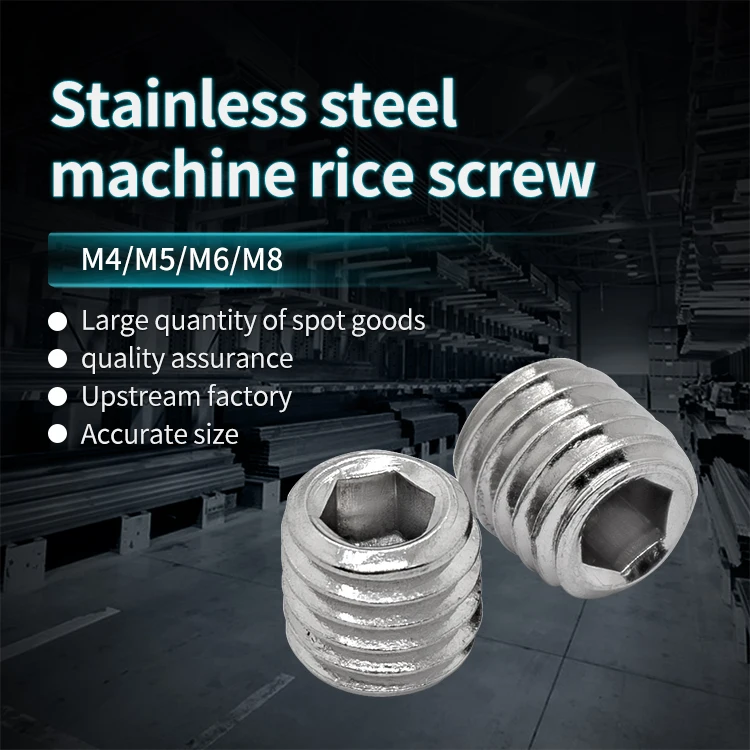 Stainless Steel Machine Rice Screw Corner groove Corner Piece Suitable for Headless Bolt High Hardness Top Screw factory