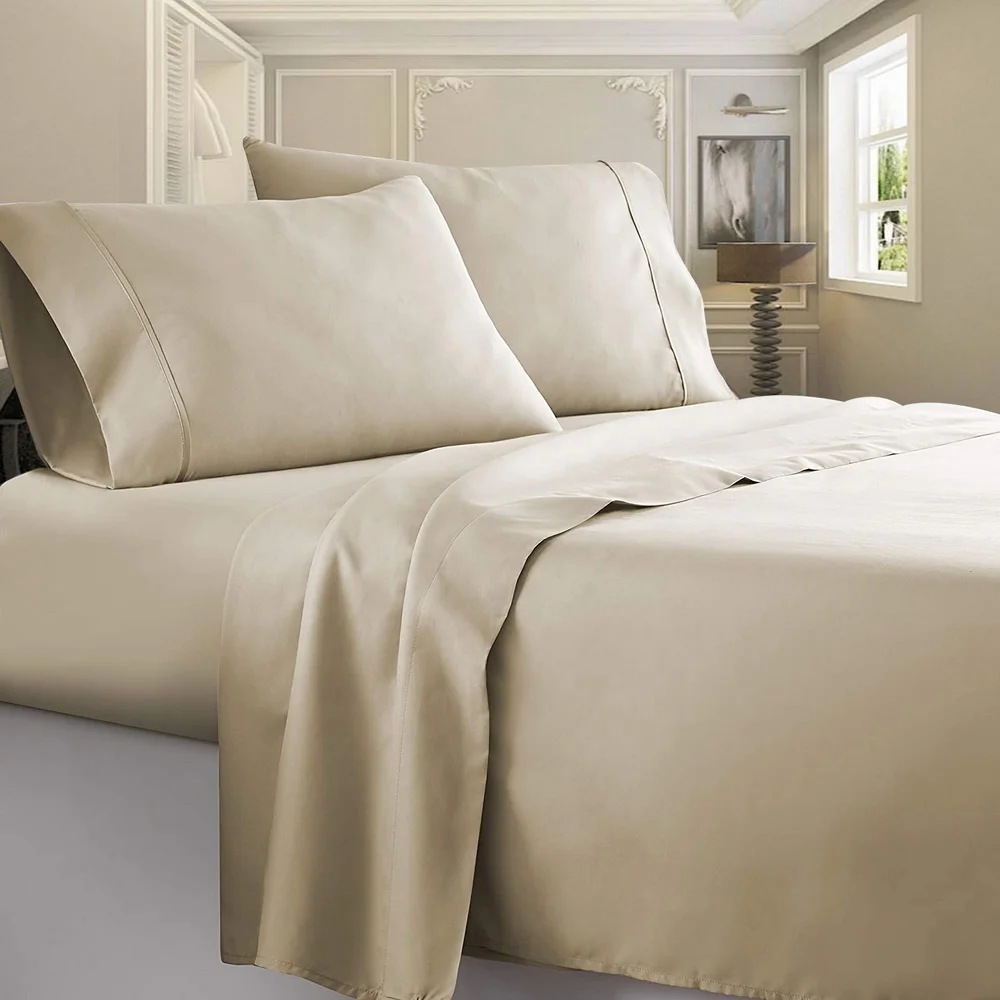 Metropolitan Bamboo Home King Size 1800 Series 6 Piece Bed Sheet Set Cotton 