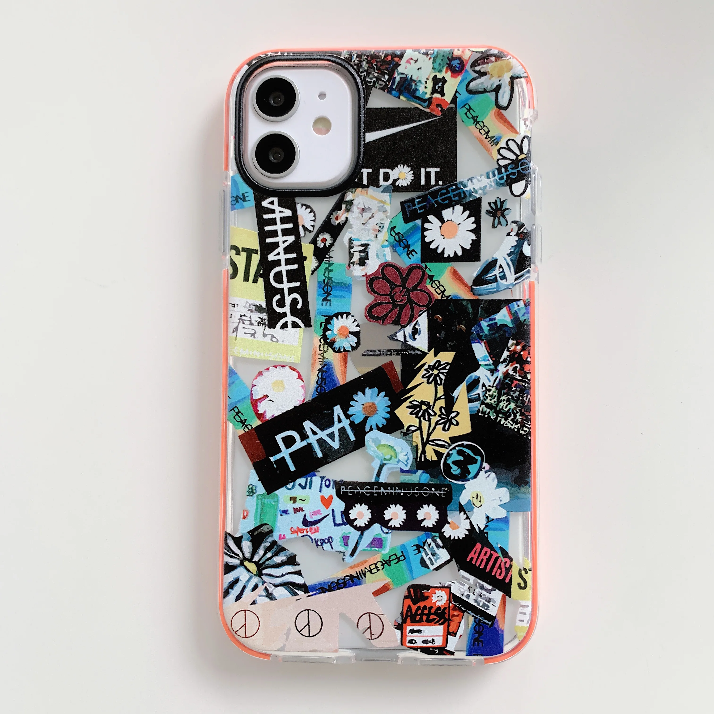 Fashion Street Graffiti Hit Color Phone Case For Iphone 12 11 Pro Max Xr X  Xs Max 7 8 Plus Se Cover Transparent Cases Covers - Buy Fashion Street  Graffiti Hit Color