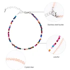Bracelet 3mm/10 Color Crystal Bead Anklet Female Bohemian Women's Beach Ankle Bracelet Best Gift For Girls