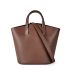 100% Handbags Custom Pocketbook Large Capacity Bucket Tote Pu 100% Leather Shoulder Handbags Sac Pour Femme