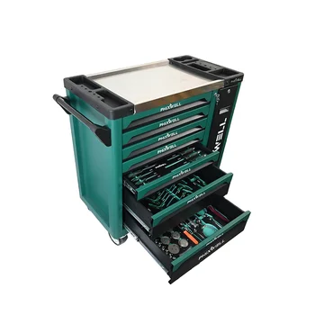 FHIXWELL 7 Drawers Workshop Garage Tool Box Roller Cabinet Steel Metal Trolley  Tool Cart  chest Cabinet with tools