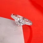 Diamond Ring High Quality Colorless D 2 Carat Round Brilliant Cut Moissanite Diamond Halo Ring