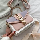 Bags Hand Contrast Color Fashion Chain Crossbody Bags PU Leather Ladies Handbags Small Women Hand Bags 2021
