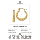 Brass Earrings Brassearringsbrass Gemnel Jewelry Brass 18k Gold Bamboo Hip Hop Hoop Earrings Woman