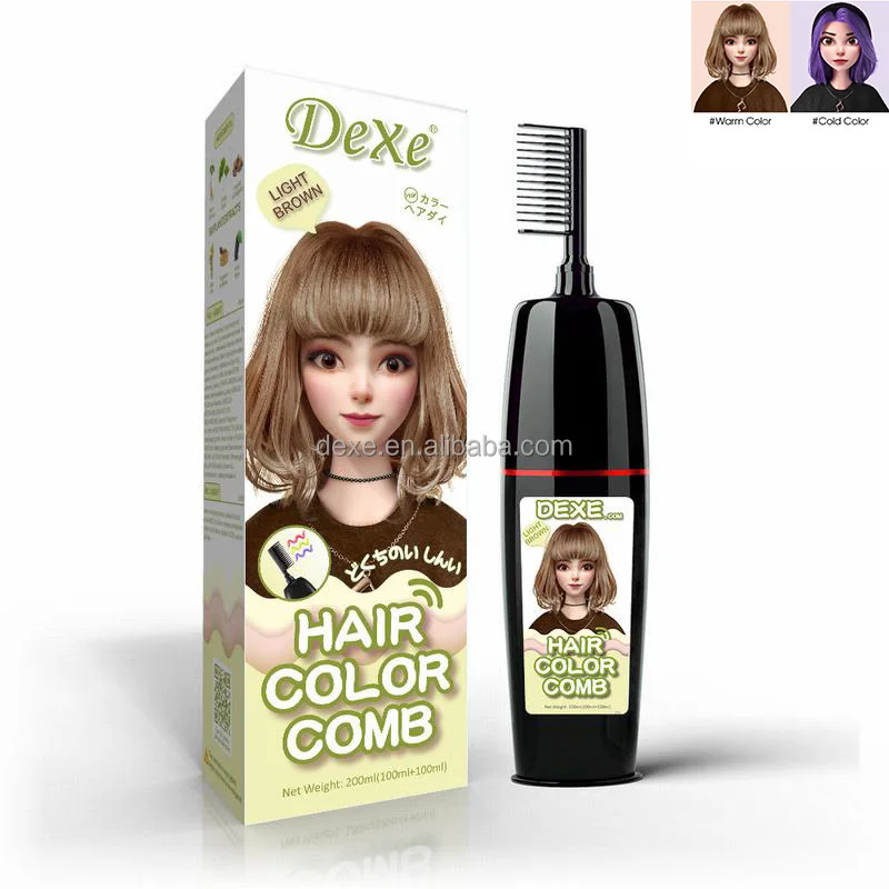 Dexe Magic black hair dye comb hair color dye shampoo used for natural hair with comb easy to use
