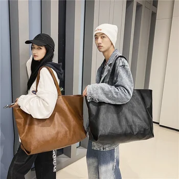 Wish Compras Online Pu Leather Brown Black Super Big Designer Luxury Shoulder Messenger Shopping Sling Ladies Handbag Tote Bag