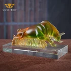 Crystal Crystal Crystal Glass Art Liuli Bull Ox Statue Business Gift