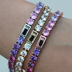 Diamond Bracelet Mister Jewelry Colorful Pink Diamond Tennis Chains 925 Silver Custom CZ Bracelet