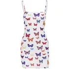 2020 New Arrivals Spaghetti Slip Women Casual Dress Butterfly Print Sexy Night Club Bodycon Lady Strap Dress