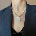 Pearl Necklace Popular Hot Selling Pearl Chain Splice Letter Necklace Fashion Necklace For Women Lady Girls